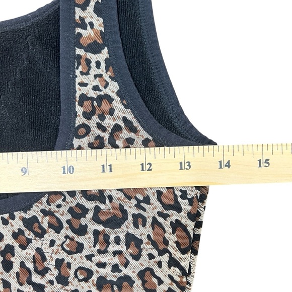Leopard Print Fleece Lined Women’s Tank Top - Picture 7 of 9